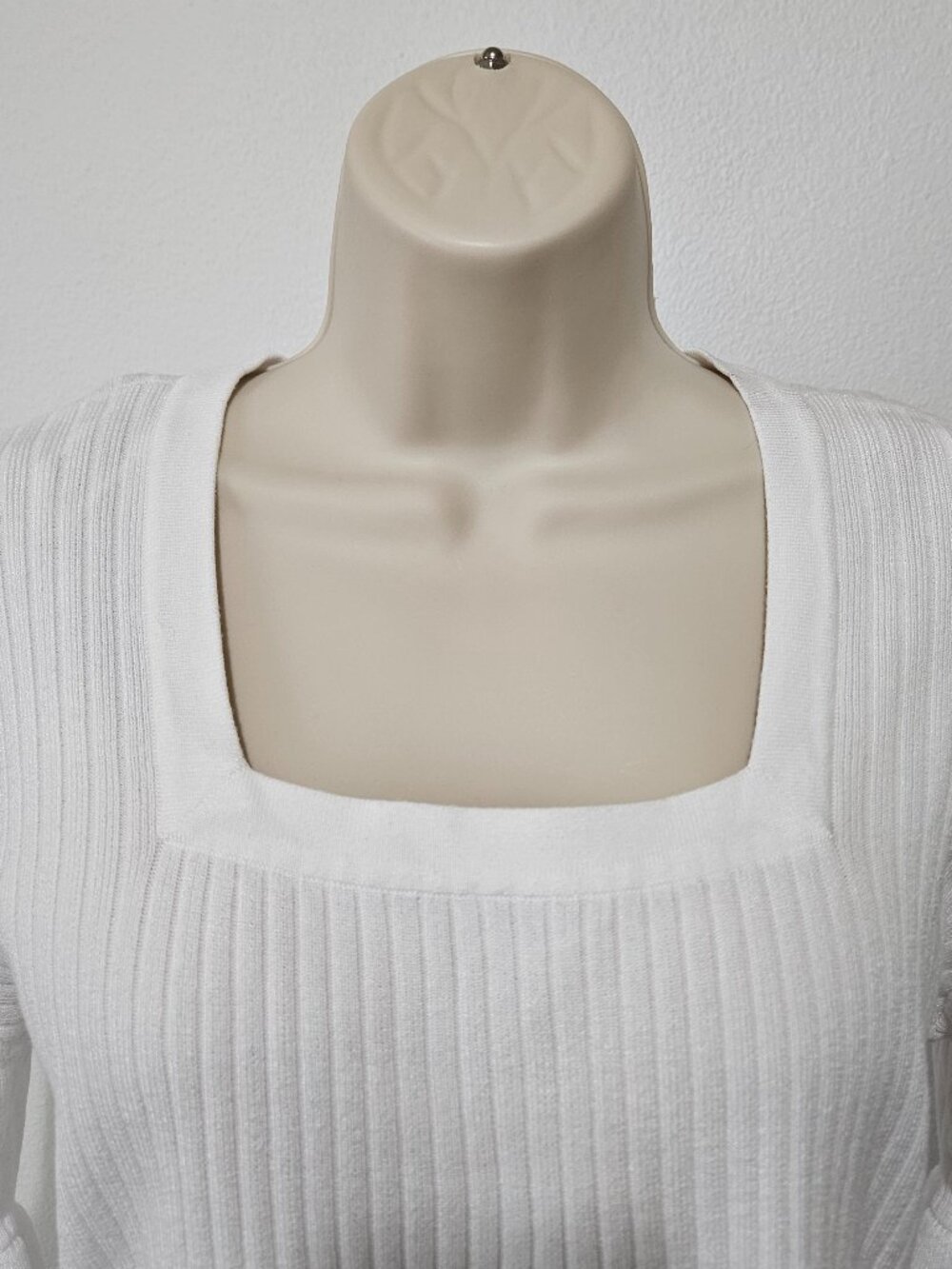 Chadwicks Ribbed Square Neck Ruffle Sleeve Pullover Sweater - Picture 3 of 10
